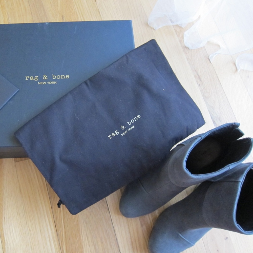 Rag & Bone Newbury Ankle Boots 7 Excellent Gray
